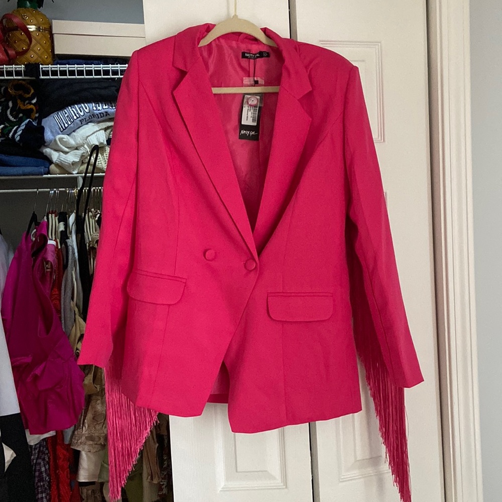 NWT Nasty Gal fringe blazer